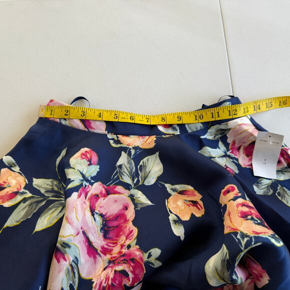 City Studio Maxi Skirt Juniors 1 Blue Floral Formal Evening Party Event Prom - Picture 5 of 12